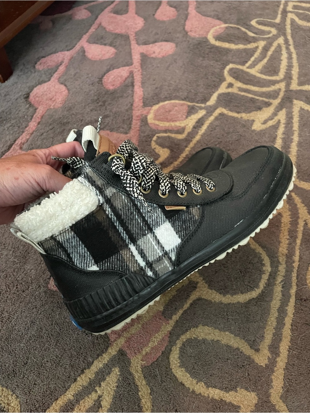Keds Scout Black Plaid Winter Waterproof Ankle Boots - Cozy Lined Sneakers